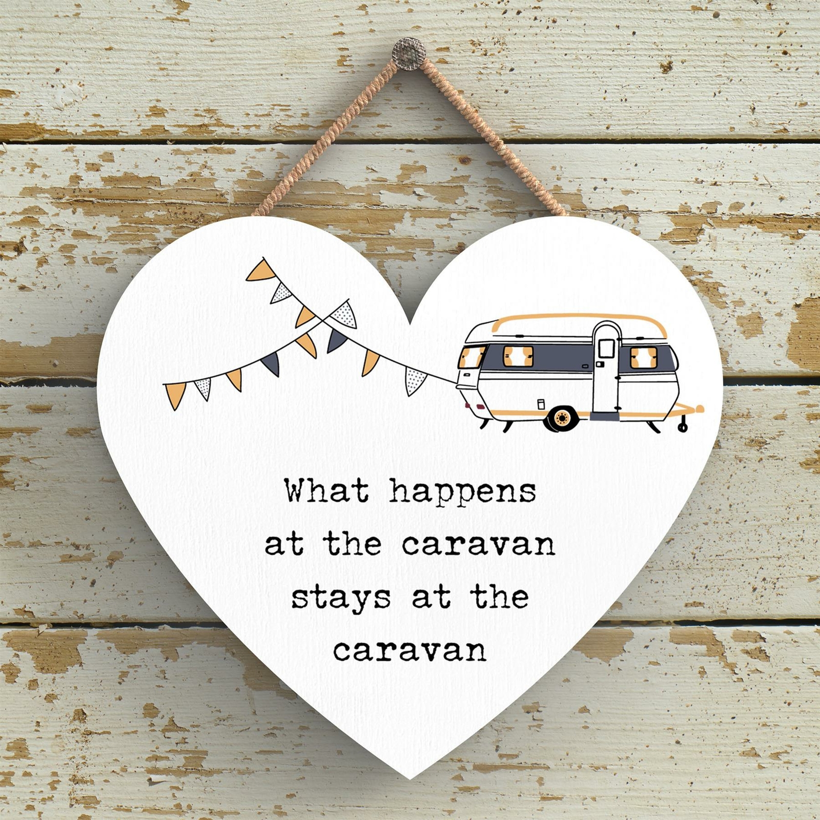 WHAT HAPPENS STAYS CAMPER CARAVAN CAMPING THEMED HANGING PLAQUE