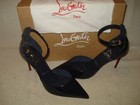 100% AUTHENTIC NEW WOMEN LOUBOUTIN BLUE PATENT LOCK STRAP 85 PUMPS/HEELS US 7.5 — photo 7