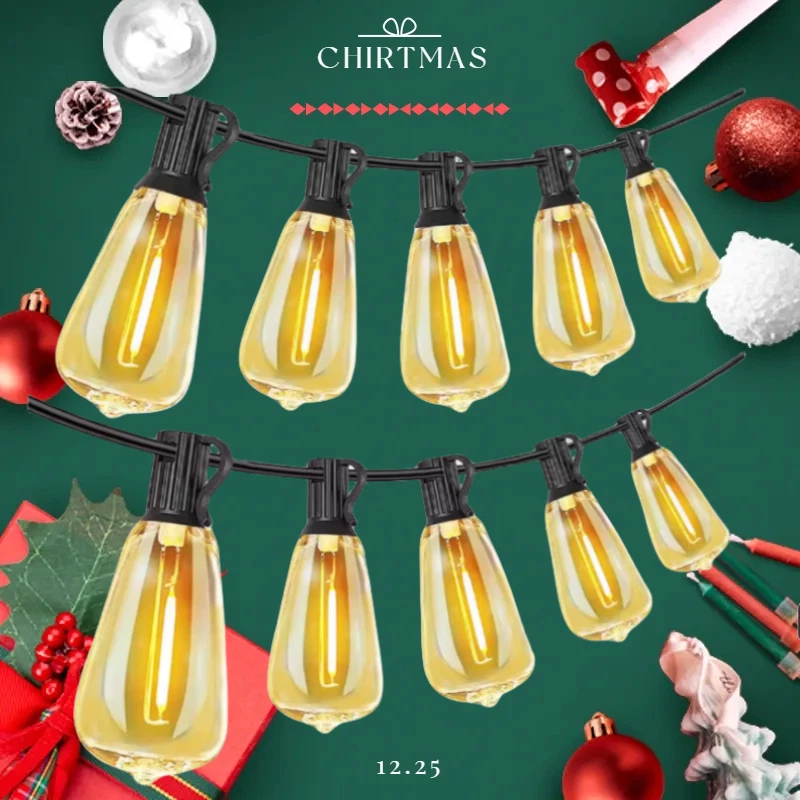 Outdoor String Lights 50ft LED ST38 Warm Edison String Lights Outdoor Waterproof
Opens in a new wind