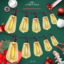 100FT Outdoor String Lights for Patio Waterproof Connectable ST38 LED Light