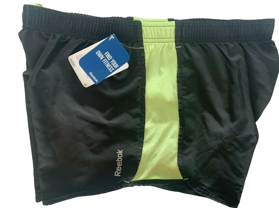 NEW! Reebok [M] Women's CORE PLAY DRY Run/Tennis/Yoga Shorts-Caviar/Lemon Zest - Image 2 of 2