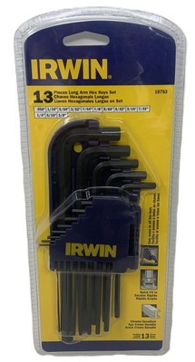 IRWIN (10753) 13PC Long Arm Hex Keys Set, Chrome Vanadium, Easy Access Organizer
