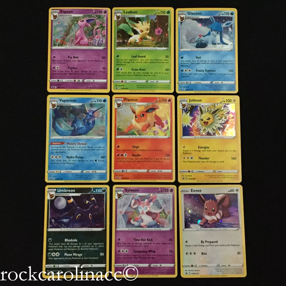 Pokemon EEVEE EVOLUTION PROMO Complete SWSH 9 Card HOLO Set NM/M