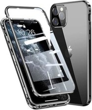 Esteller Magnetic Case for iPhone 12 Mini, 360� Transparent Glass, Black