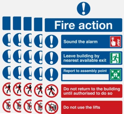 Brandschutzschild x5 Brandschutz symbolisiert Plan Sicherheitsschild PSA Sicherheitsschilder