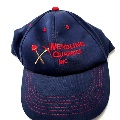 帽子 stone  HAT Wendling Quarries Inc Stone Sand Gravel Hat Cap Blue Strapback