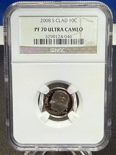 2008 S Clad Roosevelt Dime 10C NGC PF 70 ULTRA CAMEO