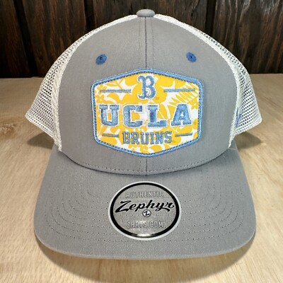 Zephyr NCAA UCLA Bruins Snapback Trucker Hat Cap NWT Floral Gray Patch Mesh New