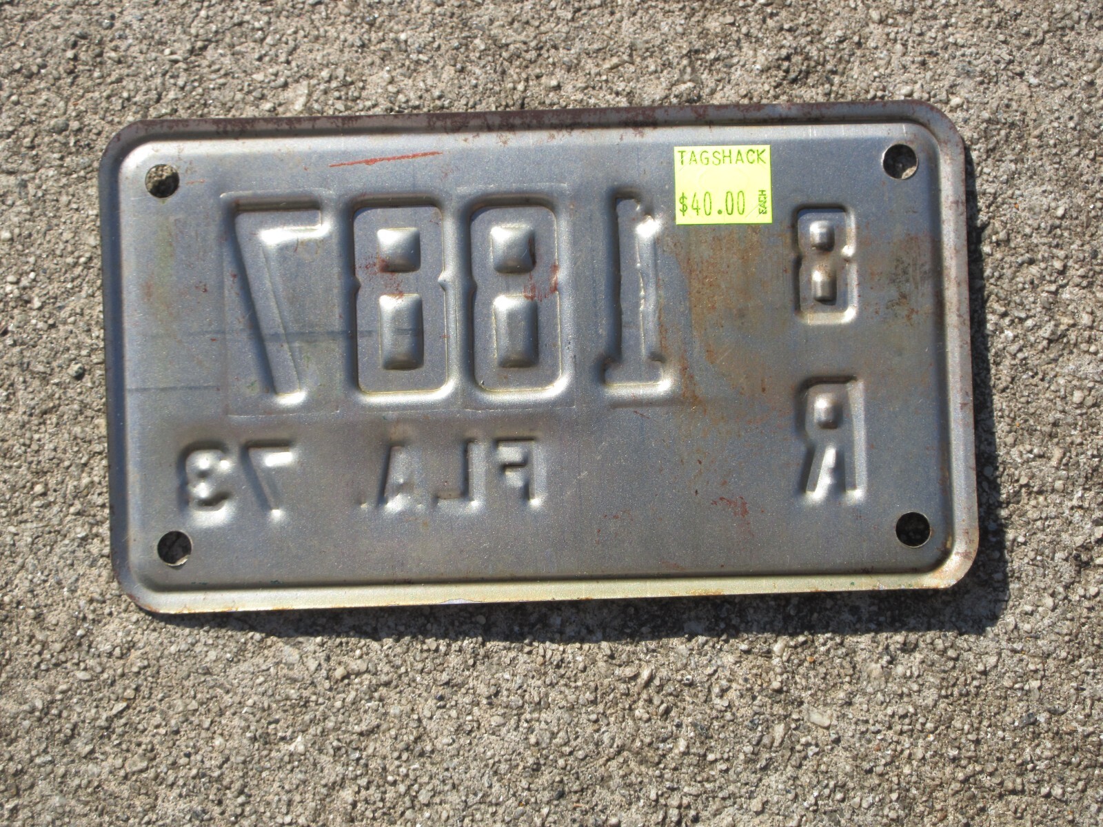 1973 Florida Motorcycle License Plate Volusia County 8A 1887 FL eBay