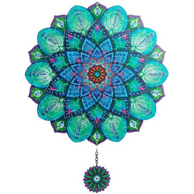 Peacock Wind Spinner 12Inch Laser Cut Stainless Steel Garden Decor