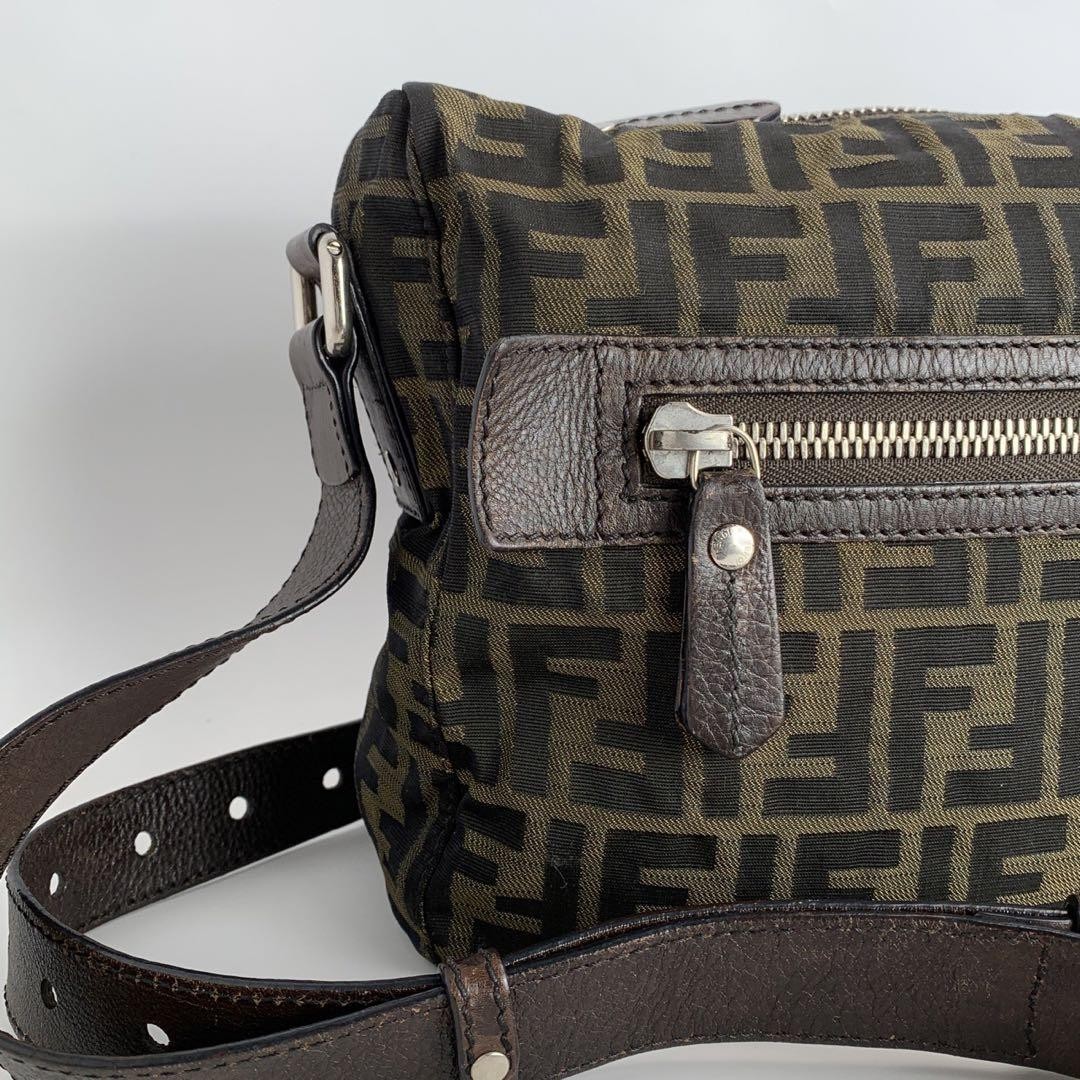 SAINT LAURENT Borsa a tracolla Fendi Zuccano PVC x pelle logo FF usata