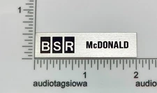 BSR McDonald Turntable Logo Badge For Dust Cover or Plinth Custom Made Aluminum
