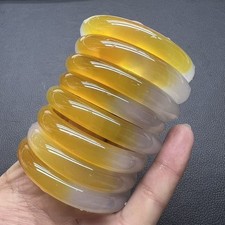 Natural gradient dual tone agate and chalcedony bracelet