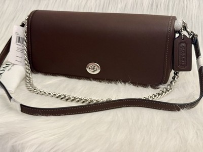 Coach Dinky Shoulder Bag With Chain/Leather Straps In Leather