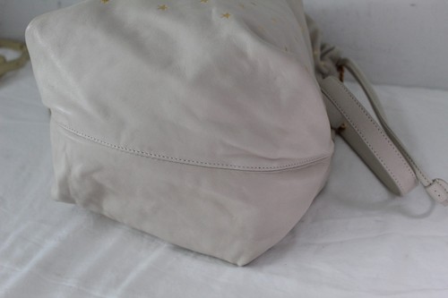 Saint Laurent Teddy Drawstring Leather Gold Star Shoulder Bag Bucket YSL Ivory - Picture 15 of 19