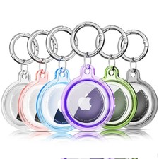 Waterproof AirTag Case TPU Keychain Holder Pet Collar Key Tracker Cover Case