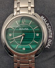 CLEARANCE Bulova Modern Malachite Dial Diamond Accent Women’s Watch (96P256)