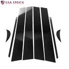 8X For Toyota Camry 2018-2024 Door Pillar Post Trim Carbon Fiber Car Accessories