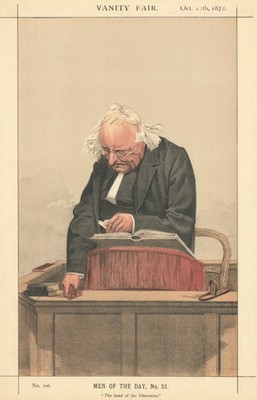 Vanity Fair Spy Cartoon Rev Thomas Binney ''Der Kopf der Andersdenkenden'' 1872