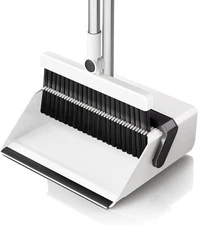 Broom with Dustpan Combo Set, One-Sweep Clean,Pet Hair Removal Broom with Self-C