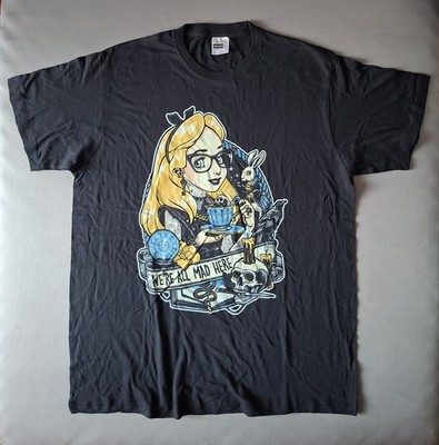 T-SHIRT - WE´RE ALL MAD HERE - ALICE IM WUNDERLAND - GR.XL - SCHWARZ