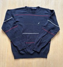 Nautica Men's Size XL Striped Crewneck Sweater Preppy Grandpacore 80s Retro