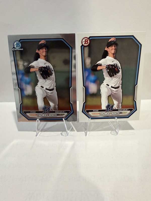 Thomas White 2026 Bowman Chrome/Paper LOT OF 2 BCP-80 Miami Marlins