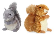Set of 2 NUTTY NUTSIE Squirrels Flopsie 8" Stuffed Animal Plush by Aurora