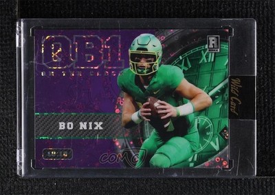 2023 QB1 On the Clock Purple - Green Donut Circles Foil 10/10 Bo Nix rf2