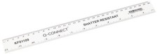 Q-Connect Ruler Shatterproof 300mm White Inches on one side and cm/mm on the ot