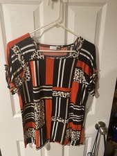 Calvin Klein Womens M Animal Print Scoop Neck...