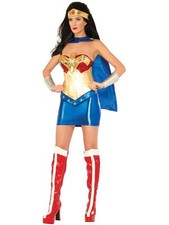Women's Deluxe Classic Wonder Woman Corset With Skirt Costume Set Large 10-12