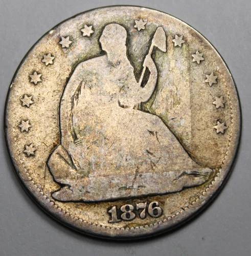 1876 CC Seated Liberty Half Dollar - Good !!