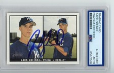 Signed Baseball Card Auto Zack Greinke 2003 Bowman Heritage #164 Royals PSA/DNA