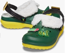 Crocs Buddy The Elf Christmas Clogs Big SZ J2 with Exclusive Jibitz New