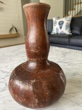 an 9 inch Antique? clay terracotta water pot jug, Mali?