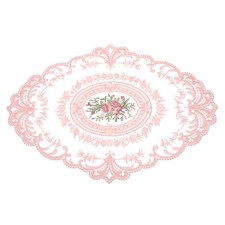 12"x16" Retro Lace Placemat Oval French Crochet Doilies Peach Pink