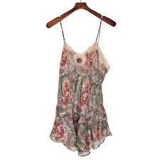 Vintage Victoria's Secret Paisley Floral Lace Chiffon Babydoll Chemise Lingerie