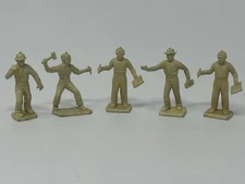 Lot of 5 Vintage Marx Littletown Train City Rubber 30 mm Playset Figures Workers