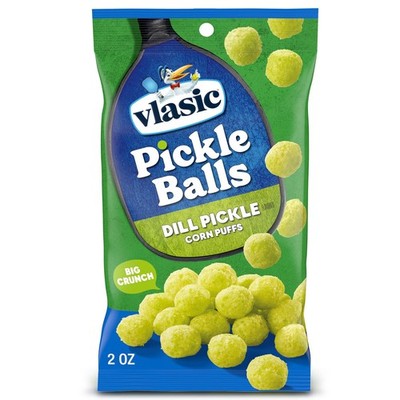 Vlasic Pickle Balls, Dill Flavored Corn Puffs, 2 oz. 1 Count, green 