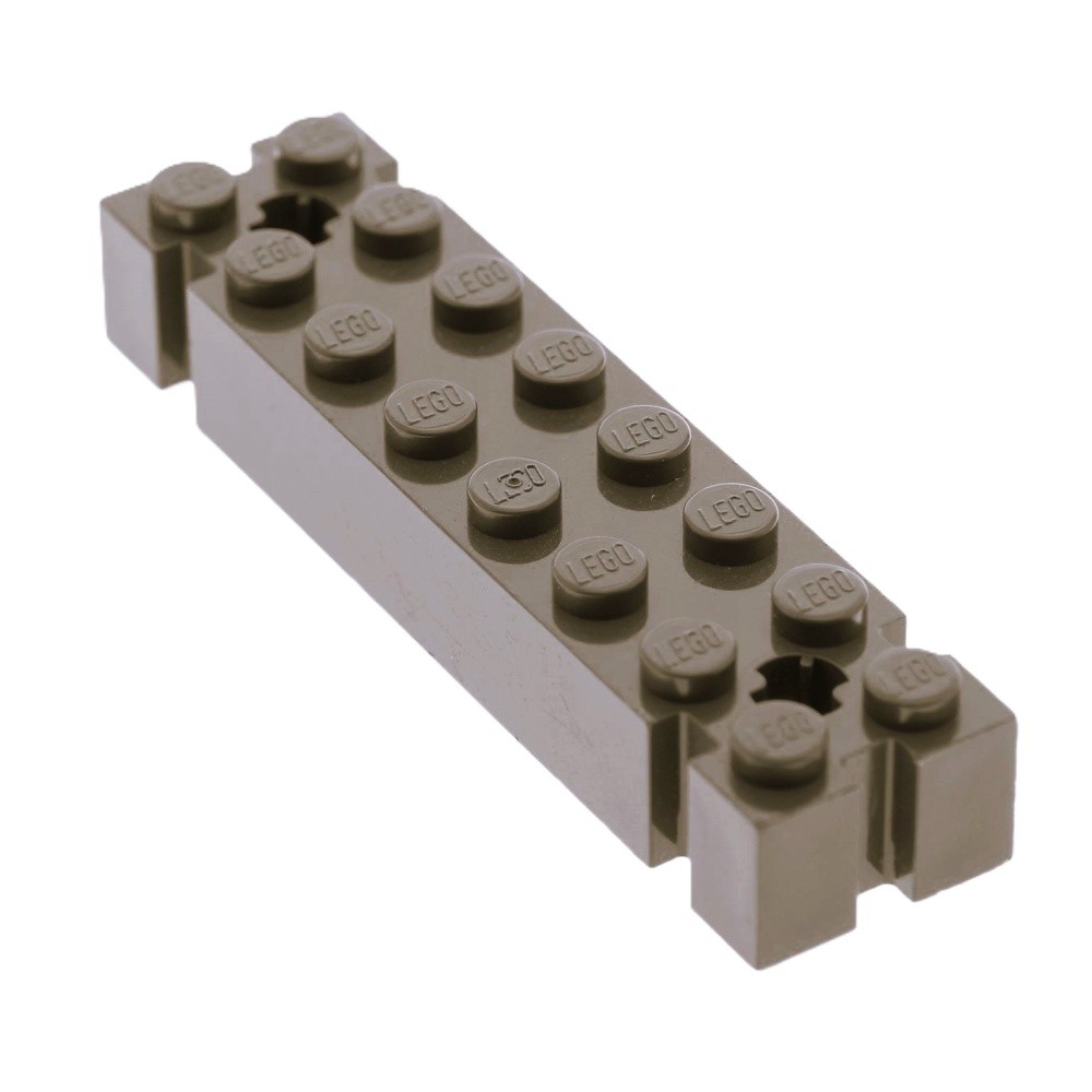 1x Lego Bau Stein modifiziert 2x8x1 alt-dunkel grau Nut Achs Loch Am End 30520