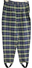Vintage KYOTO KASUALS Plaid Stirrup Pants Cut 6070 Size 9 28w x 25In