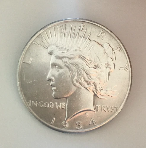 1934 S Peace Silver Dollar AU Condition High Detail Attractive Example