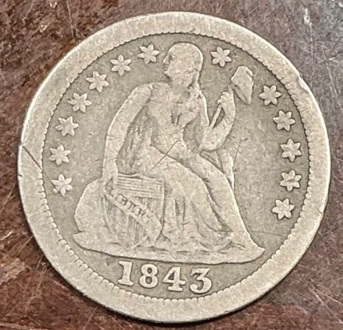 1843-O Seated Liberty Dime — photo from the most recent tracked eBay sale
