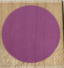 CIRCLE 0.75 INCH Wood Rubber Single Stamp 1x1 inch Initials On Large block
