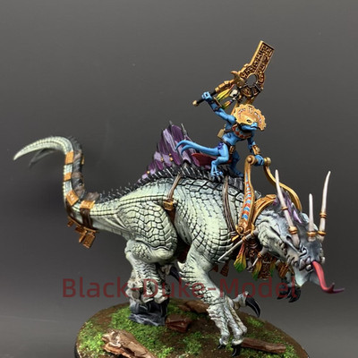 Saurus Oldblood On Carnosaur Pro-painted Seraphon Warharmmer Miniature models