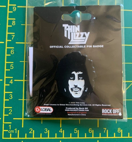 Thin Lizzy Phil Lynott Face Logo Metal Badge Officially Licensed
