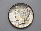 1922-S $1 PEACE SILVER ONE DOLLAR BU TONED