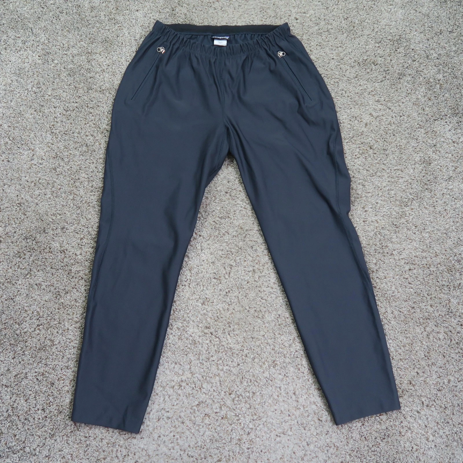 VTG Patagonia Pants Womens Large Black Wind Shield Leggings Outdoor Hiking 30x29