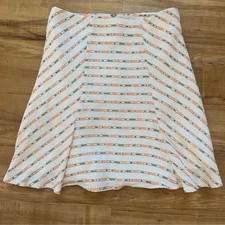 MAEVE 2 Lucaya Striped Swing Skirt Ivory Metallic Striped Boho Short Flip Tweed